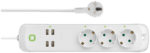 Умный удлинитель с 3 розетками и 4 USB-розетками | Prize USB