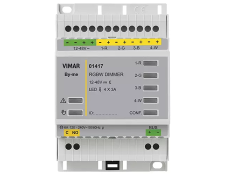 01417 Actuator + dispozitiv de reglare RGB(W), 4 iesiri PWM, By-me Plus