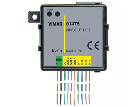 01475 Modul cu 3 intrari digitale, (3 IN 3 OUT LED), pentru sistemele de automatizare a locuintei By-me Plus