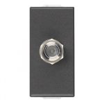 09318.CM Priza TV neagra coaxiala tip F 1 modul, Vimar Seria NEVE UP