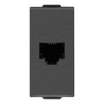 09320.CM Розетка телефонная RJ11 6/4 цвет черный 1M, Серия NEVE