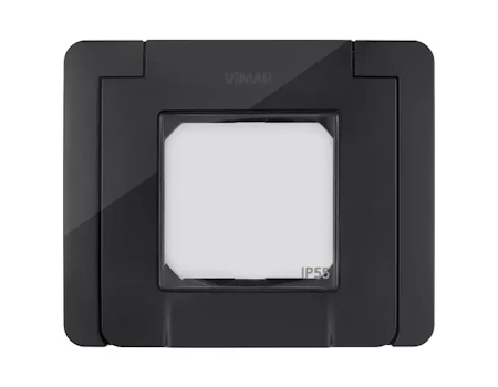 vimar neve up placa ermetica decorativa IP55, placa ermetica pentru priza neagra
