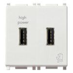 14295 Розетка USB белая 5V2.1A; тип A; 2 модуля, Серия Plana