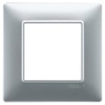 14642.20 Placa (rama) decorativa PLANA, 2 module, culoarea ARGENTO OPACO
