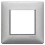 14642.71 Placa (rama) decorativa PLANA, 2 module, culoarea ARGENTO METALLIZZATO