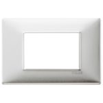 14653.81 Placa (rama) decorativa PLANA, 3 module, culoarea ALLUMINIO SPAZZOLATO