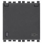 19208.C Priza 2 module cu capac culoarea neagra,  Seria ARKE