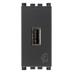 19292 Розетка  USB 5V 1,5A, 1 модуль цвет чёрный, Серия ARKE