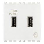 19295.B Розетка  USB+USB 5V 2.1A, 2 модуля цвет белый, Серия ARKE