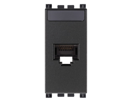 Priza internet modulara, Priza calculator modulara RJ45 Cat6 Netsafe FTP neagra, розетка RJ45, розетка интернет модульная
