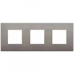 19644.04 Накладка (рамка) Arke 6 модулей (2+2+2), металл, цвет: titanio matt
