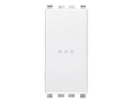 20108.B Buton cu revenire AXIAL 1 modul culoarea alba,  Seria EIKON