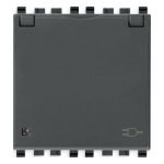 20208.C Priza cu capac 2 module culoarea antracit,  Seria EIKON