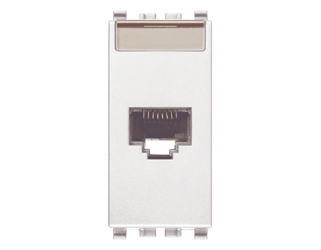 20339.14.B Розетка компьютерная RJ45 Cat6 Netsafe FTP 1 модуль, белая, Серия EIKON