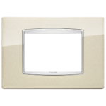 20653.C07 Накладка (рамка) металлическая EIKON на 3 модуля champagne metal