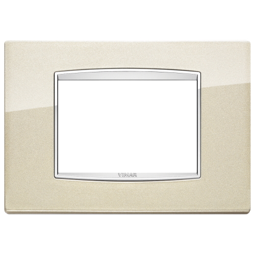 20653.C07 Capac metalic (cadru) EIKON pentru 3 module champagne metal