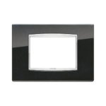 20653.C12 Накладка (рамка) металлическая EIKON на 3 модуля antracite metal