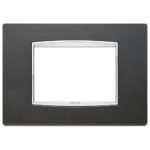 20653.C15 Накладка (рамка) металлическая EIKON на 3 модуля antracite matt