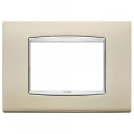 20653.C22 Capac metalic (cadru) EIKON pentru 3 module nichel satinato