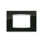 20653.C71 Placa (cadru) din sticla EIKON pentru 3 module nero ice