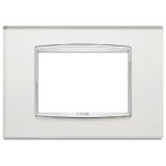 20653.C81 Накладка (рамка) из стекла EIKON на 3 модуля argento mirror