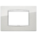 20653.C10 Capac metalic (cadru) EIKON pentru 3 module argento metal