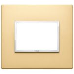 21653.10 Накладка (рамка) EIKON EVO на 3 модуля oro satinato (НЕ ПРОИЗВОДЯТСЯ)