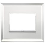 21653.72 Накладка (рамка) EIKON EVO на 3 модуля argento ghiaccio