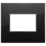 21653.88 Накладка (рамка) EIKON EVO на 3 модуля nero totale diamante