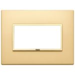 21654.G10 Накладка (рамка) EIKON EVO на 4 модуля Alluminio Oro Totale Satinato