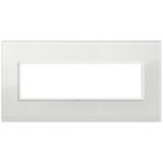 21657.87 Накладка (рамка) EIKON EVO на 7 модулей bianco totale diamante