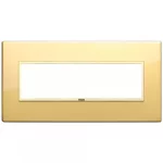 21657.G09 Накладка (рамка) EIKON EVO на 7 модулей oro totale lucido