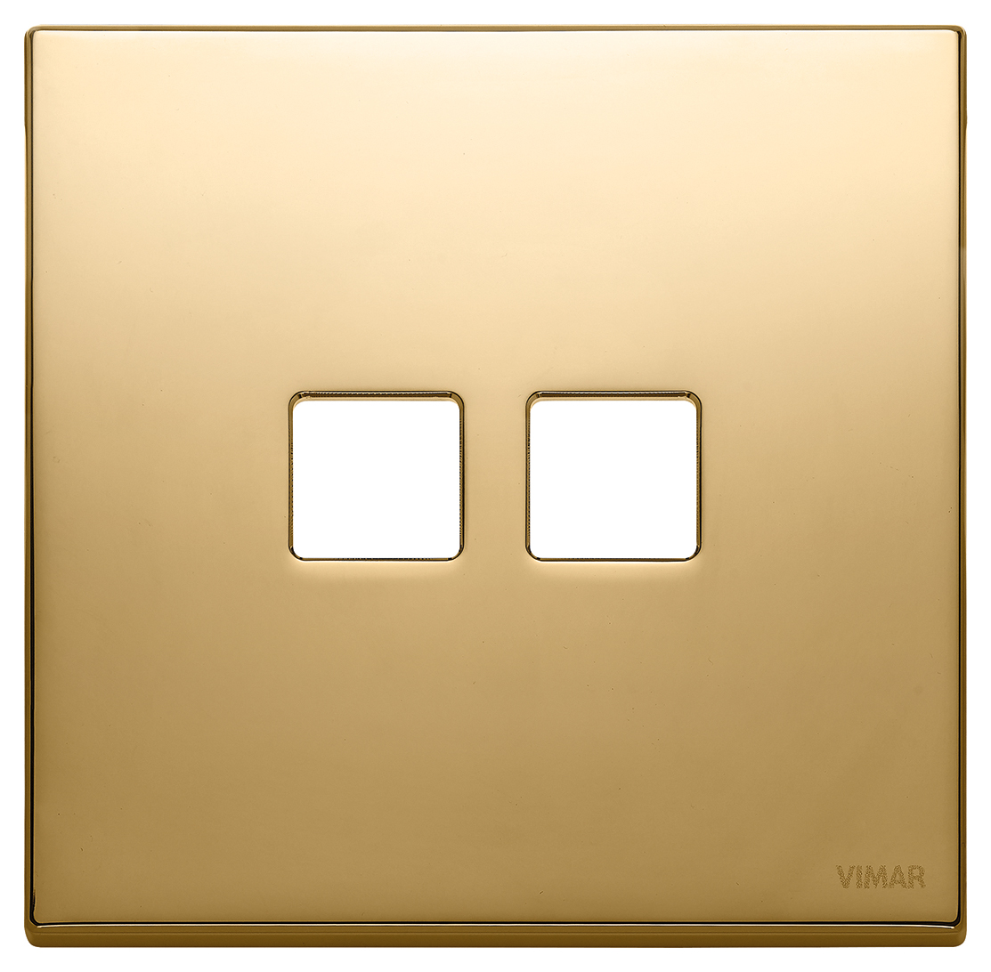 22682.2.82 Placa (rama) decorativa FLAT 2M pentru 2 intrerupatoare,  culoarea oro | Menatwork PM