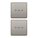 22751.11 Две накладки на клавиши подсвечиваемые VIMAR Eikon Exe Flat nichel