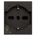 Priza USB-C + Priza universala neagra vimar linea