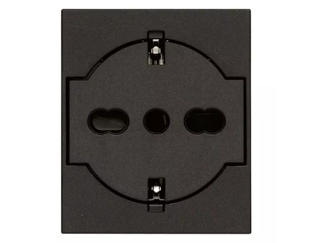 Priza universala flat neagra vimar linea