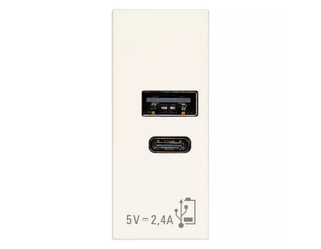 30292.ACB Priza USB A+C 12W 2,4A 5V alb, Vimar LINEA