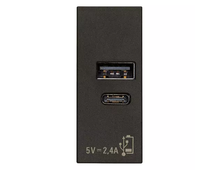 Priza USB neagra, Priza USB-C neagra vimar linea