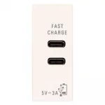 30292.CCB Розетка USB C+C 15W 3A 5V белая, Vimar LINEA