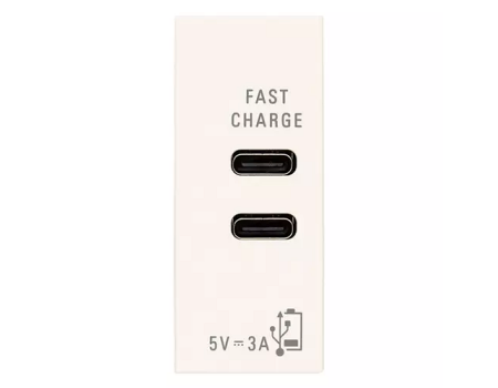 30292.CCB Priza USB C+C 15W 3A 5V alb, Vimar LINEA