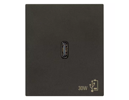 Priza USB-C PD 30W neagra, Vimar LINEA