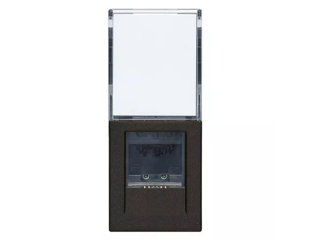Priza RJ45 Cat6 netsafe UTP neagra vimar linea, Priza internet neagra, priza calculator modulara