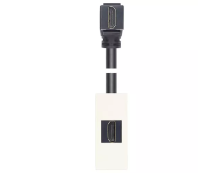 Priza HDMI cu cablu 90° alba, Vimar LINEA