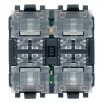 30406 4 кнопки-выключателя на 2 модуля 1P NO 24V, Vimar LINEA