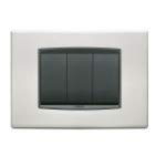 20653.23 Накладка (рамка) металлическая EIKON на 3 модуля cromo satinato