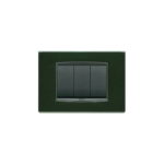 20653.05 Capac metalic (cadru) EIKON pentru 3 module verde oxford