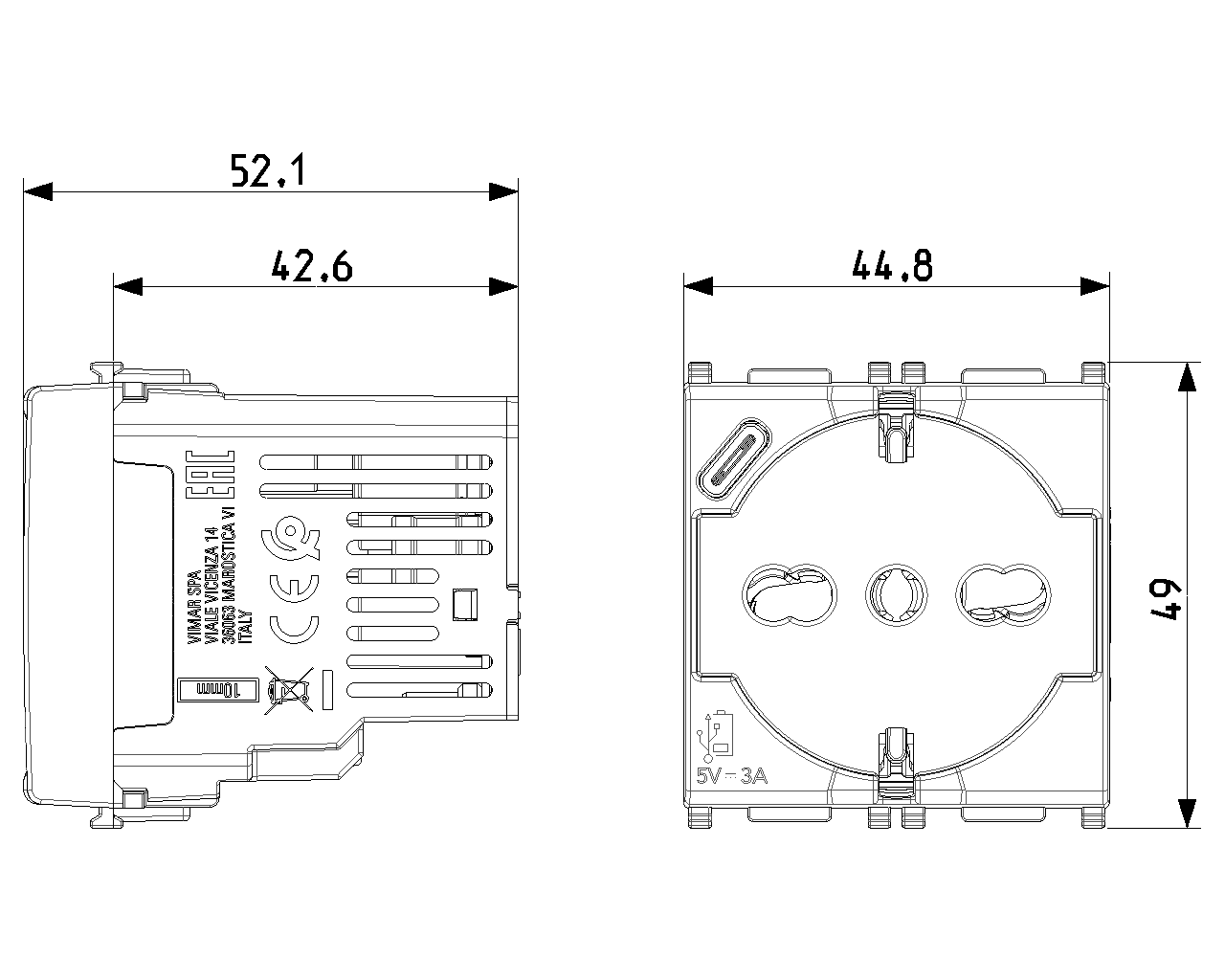 модульная розетка USB-C, USB Type-C | priza modulara USB-C, USB Type-C