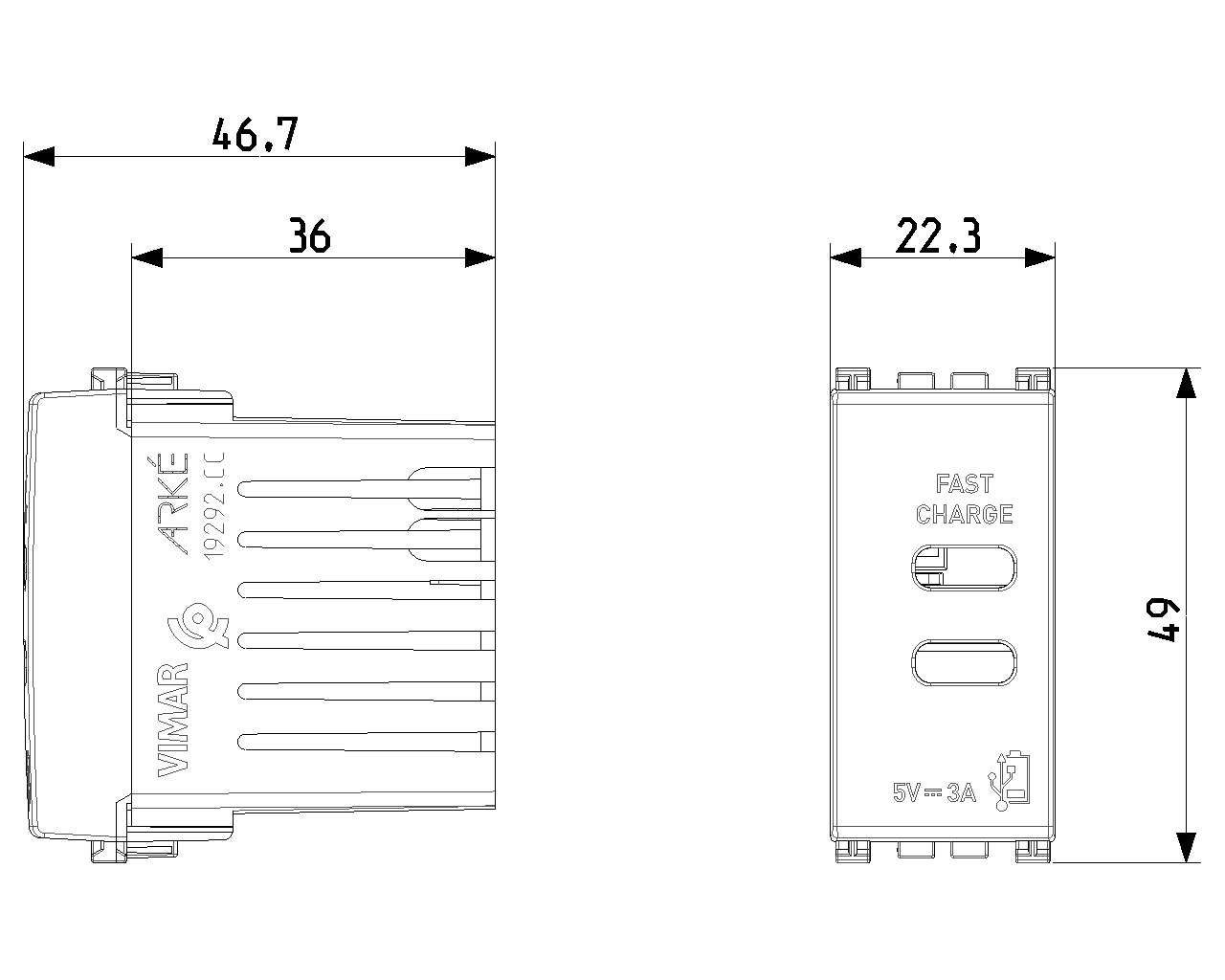 priza | розетка USB Type-C fast charge