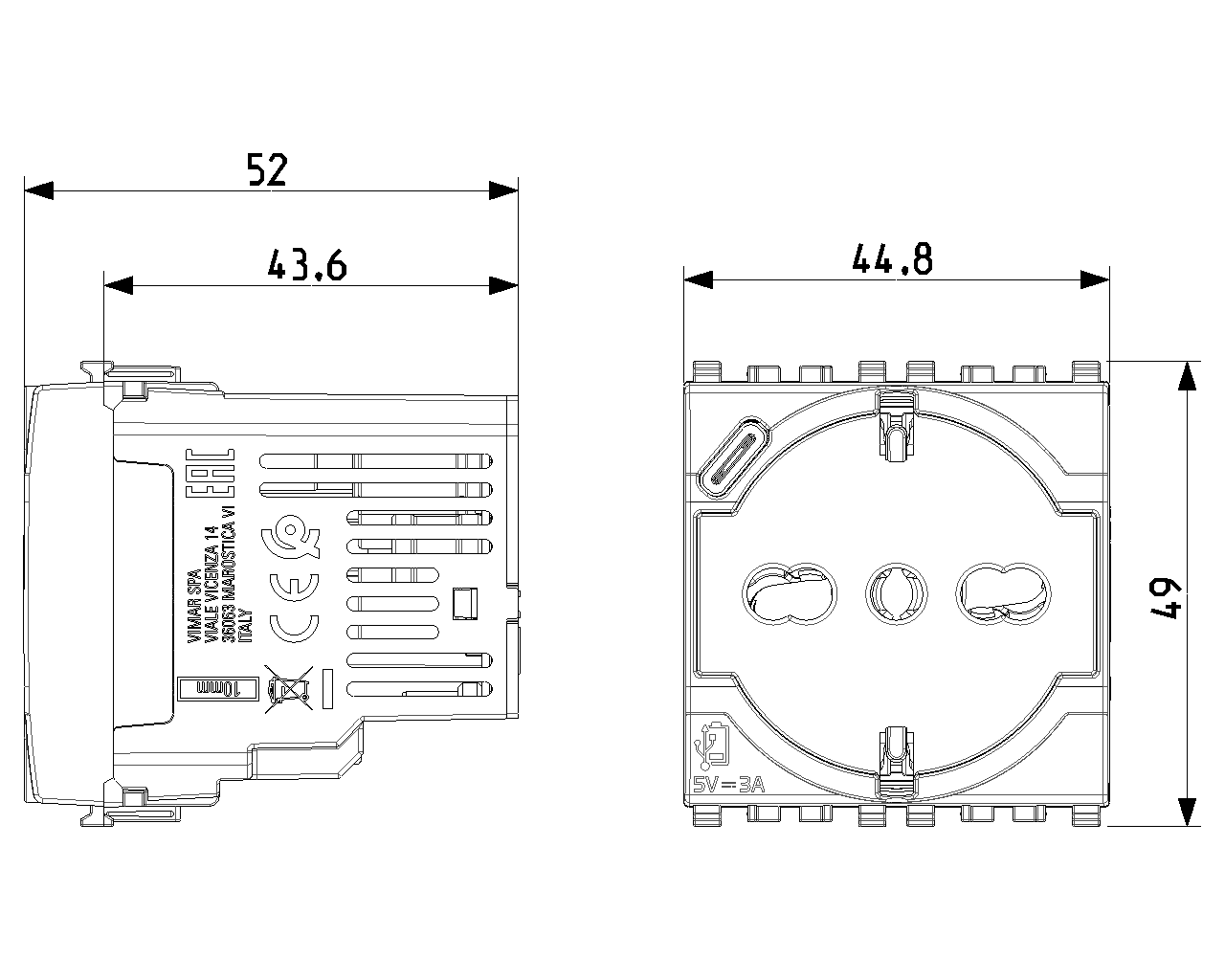 модульная розетка USB-C, USB Type-C | priza modulara USB-C, USB Type-C
