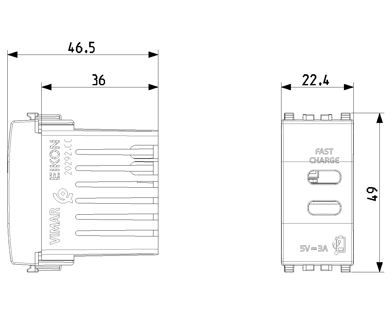 priza | розетка USB Type-C fast charge